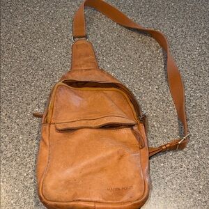 Marta Ponti Tan Leather Sling Bag